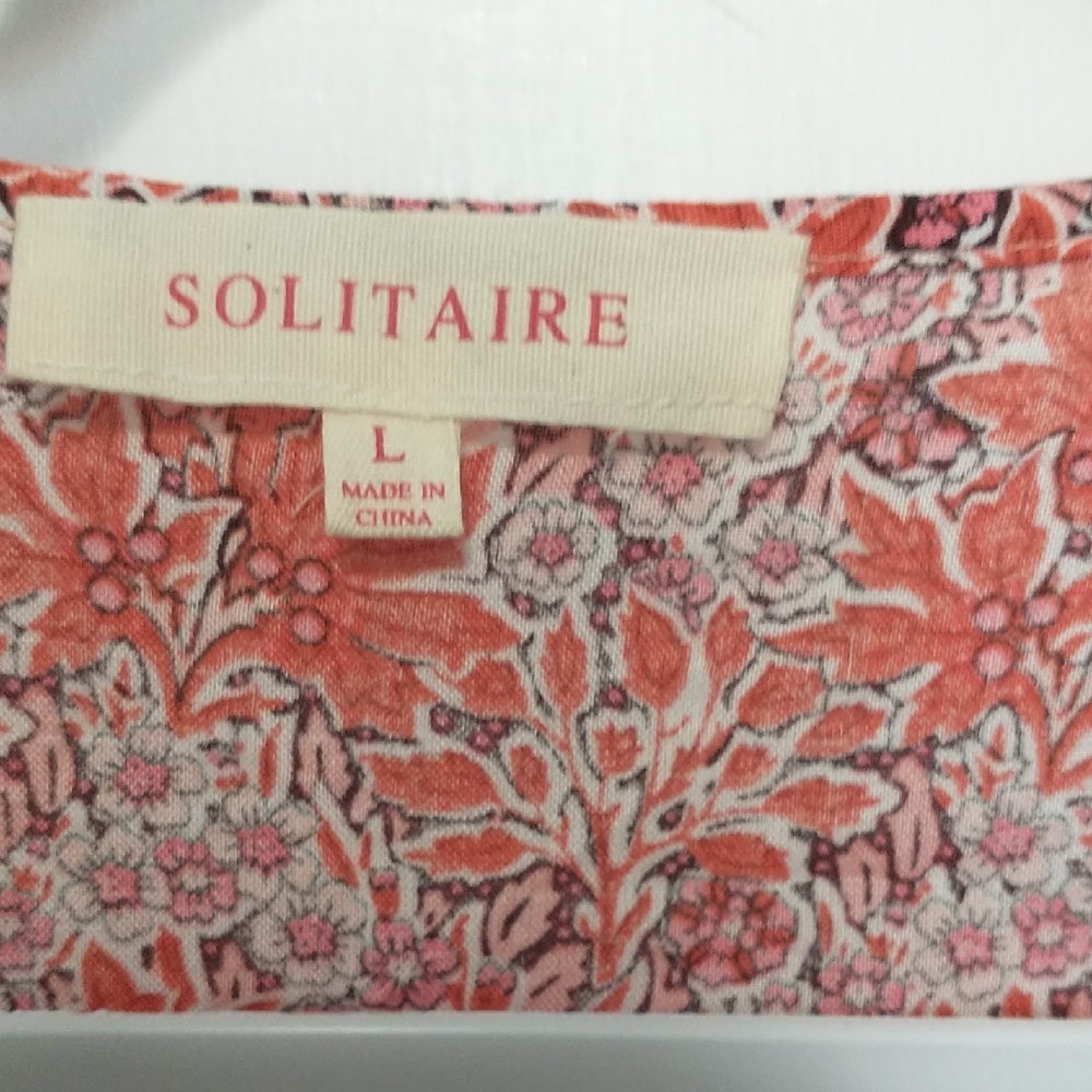 Anthropologie Orange Floral V-Neck Peasant Blouse - Picture 2 of 6